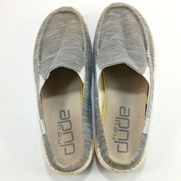 Hey Dude Chan Stretch Grey Lightweight Comfort Loafer Slip On Shoe Woman 9..... - Picture 8 of 10